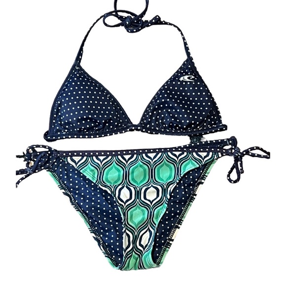 Barefoot Miss of California Y2K bikini swimsuit set reversible - Picture 1 of 2